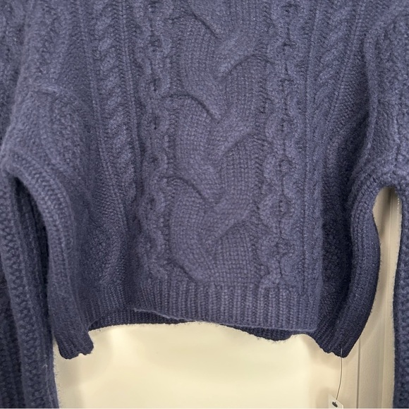 NWT Reformation The Collection Adela Regenerative Wool Cable Sweater Navy small - Picture 5 of 15